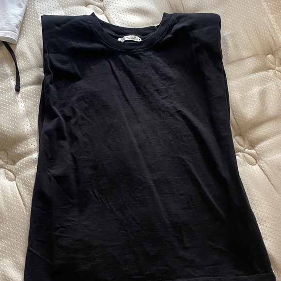 Zara White Sleeveless Top with Blue Wide Leg Jeans - Picture 5 of 5